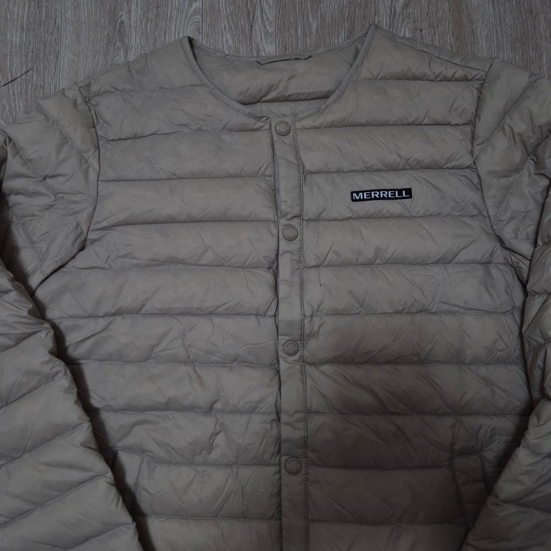 머렐 라이트 우모 구스다운 노카라 경량패딩 자켓 M(95) 상품이미지2