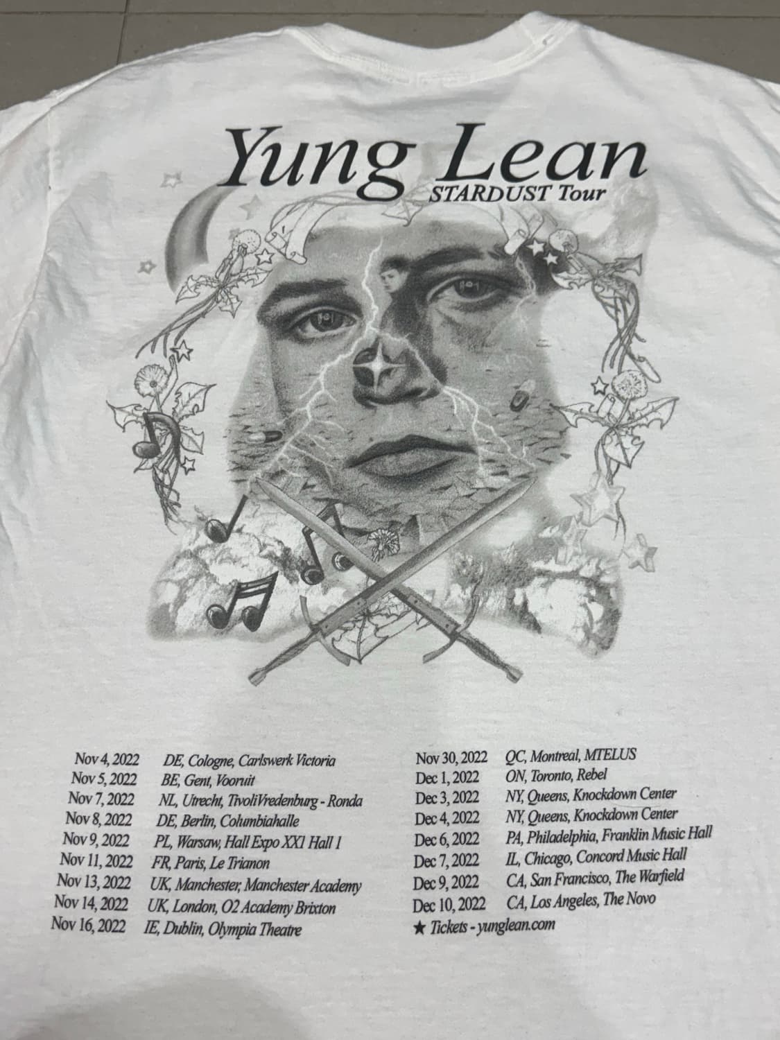 2022 yung lean 스타더스트 투어 머천다이즈 반팔 티셔츠 상품이미지3