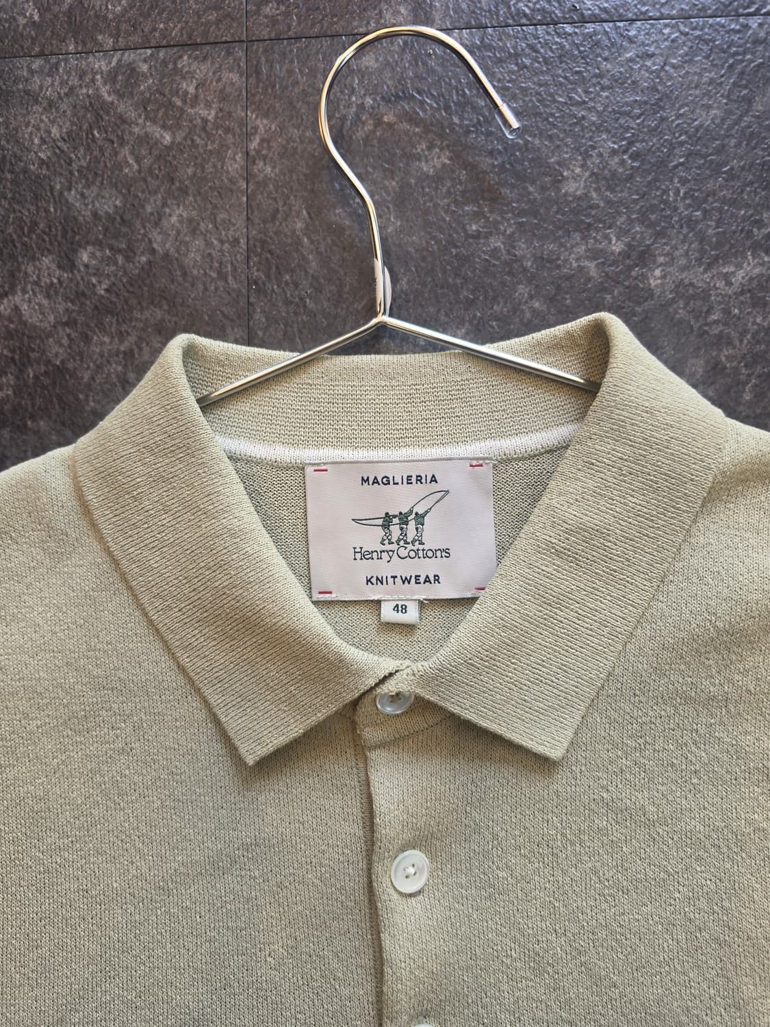 헨리코튼 솔리드 카라 니트(반팔) - 100  상품이미지2