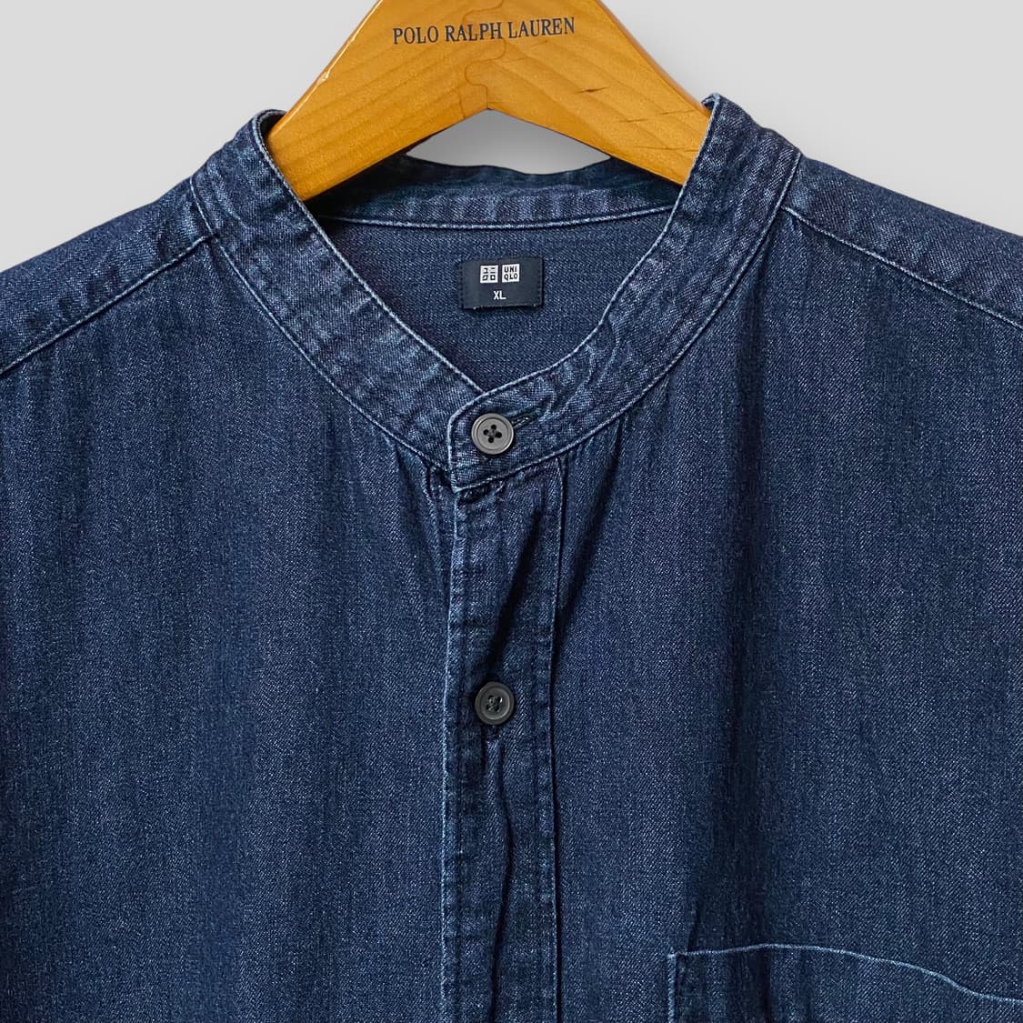 (XL)유니클로 스탠드카라 데님셔츠 상품이미지2