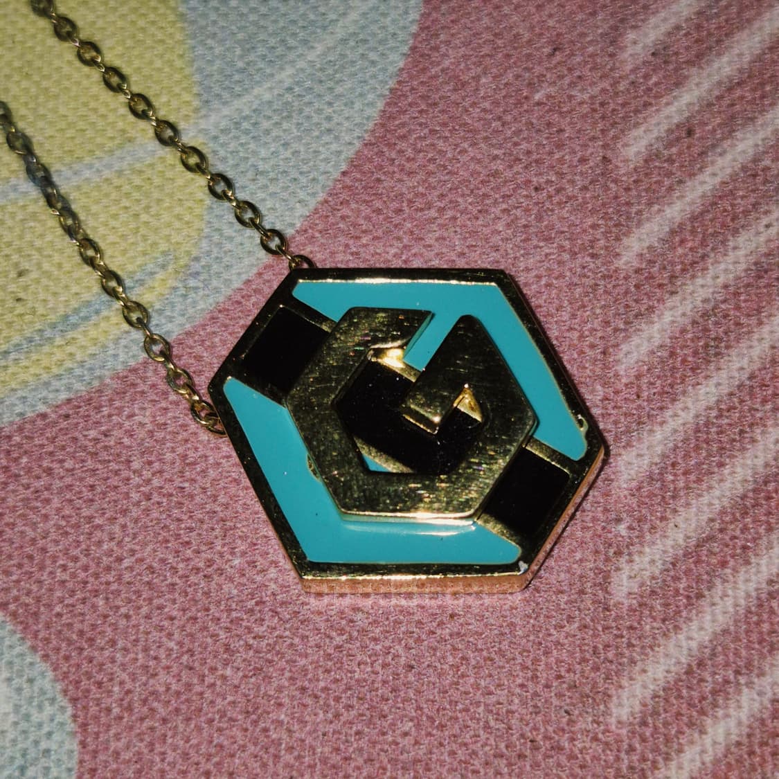 77s 프랑스 지방시 비쥬 육각 인레이 목걸이 상품이미지8