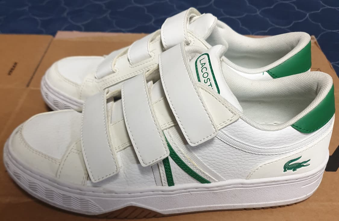 라코스테 우먼 스트랩 스니커즈 화이트 그린 38 (240) 상품이미지2