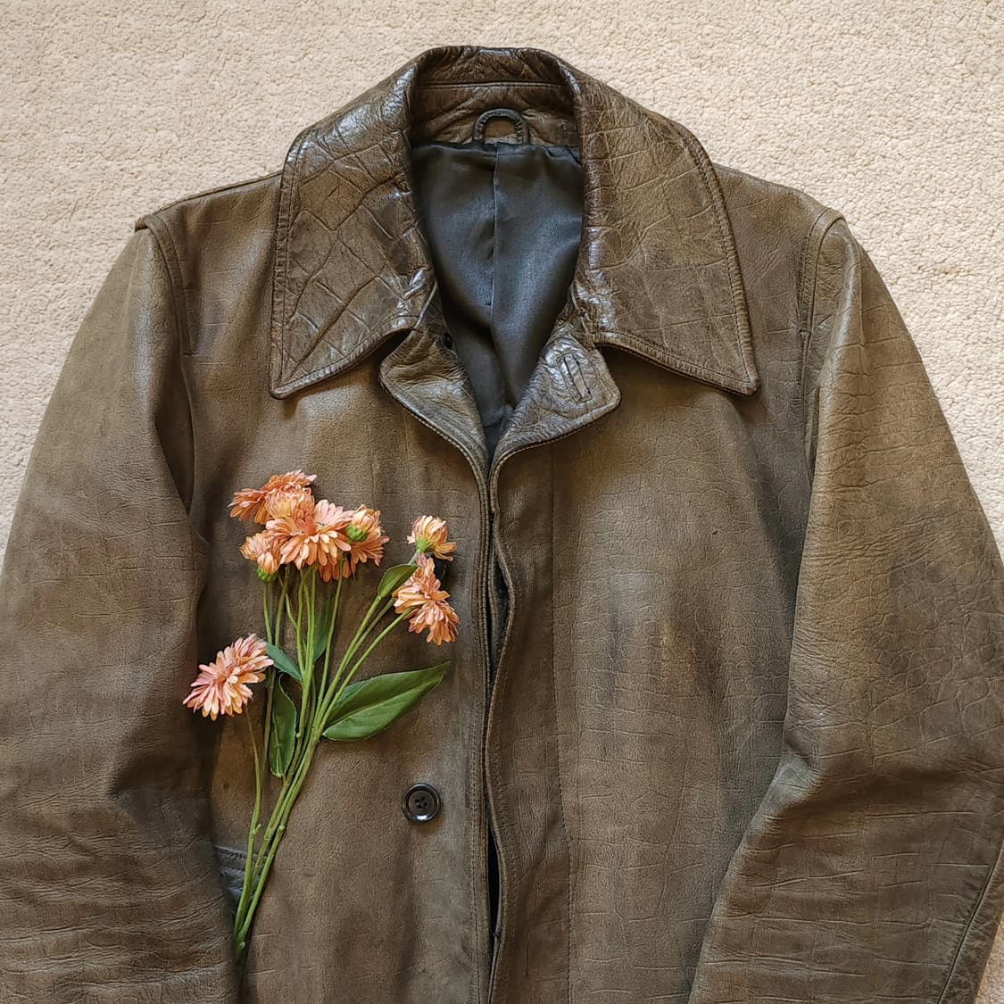 90s 아바하우스 빈티지 가죽자켓 크로커다일 엠보 소가죽 코트 F 상품이미지4