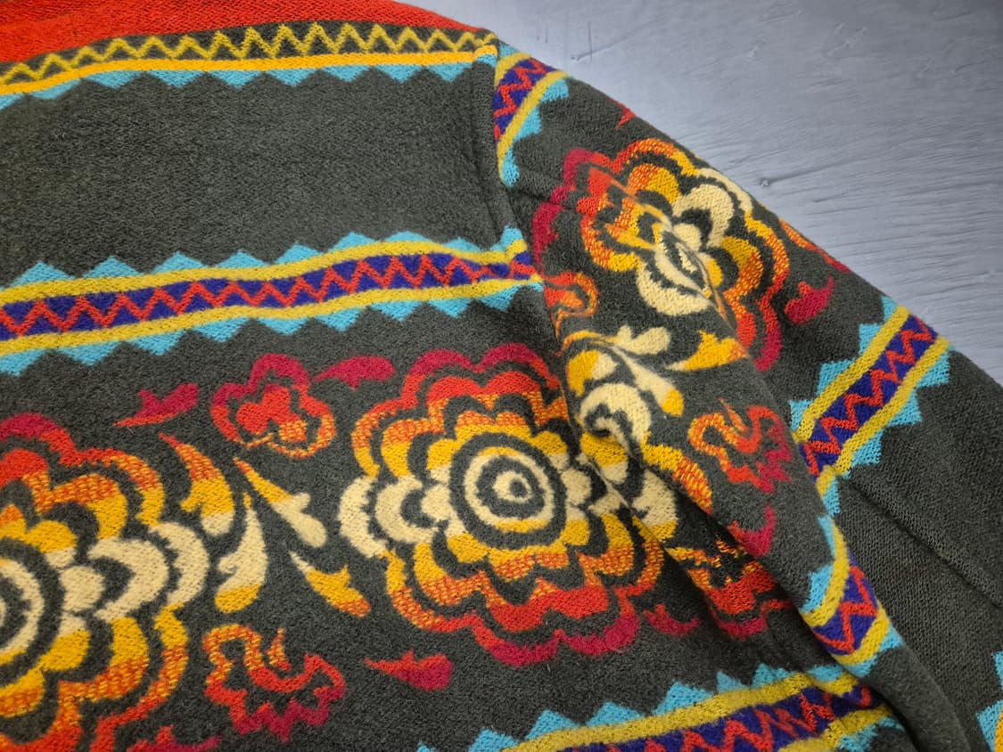 90s BENETTON 아즈텍 플라워 울 자켓 상품이미지5