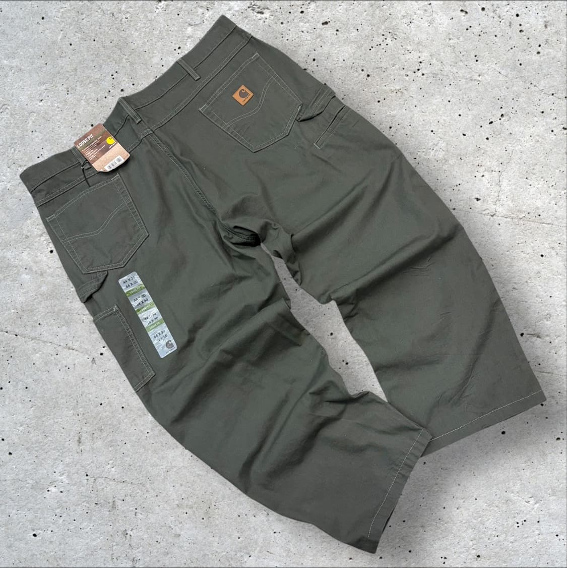 [44x30] 칼하트 빅사이즈 루즈핏 워크 팬츠 그린 새상품 C289 상품이미지1