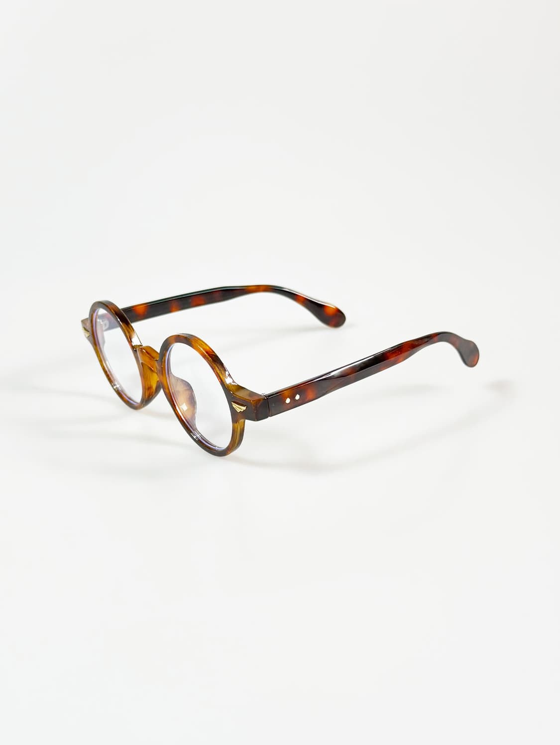 볼드 라운드 토터스쉘 프레임 빈티지 안경 상품이미지3