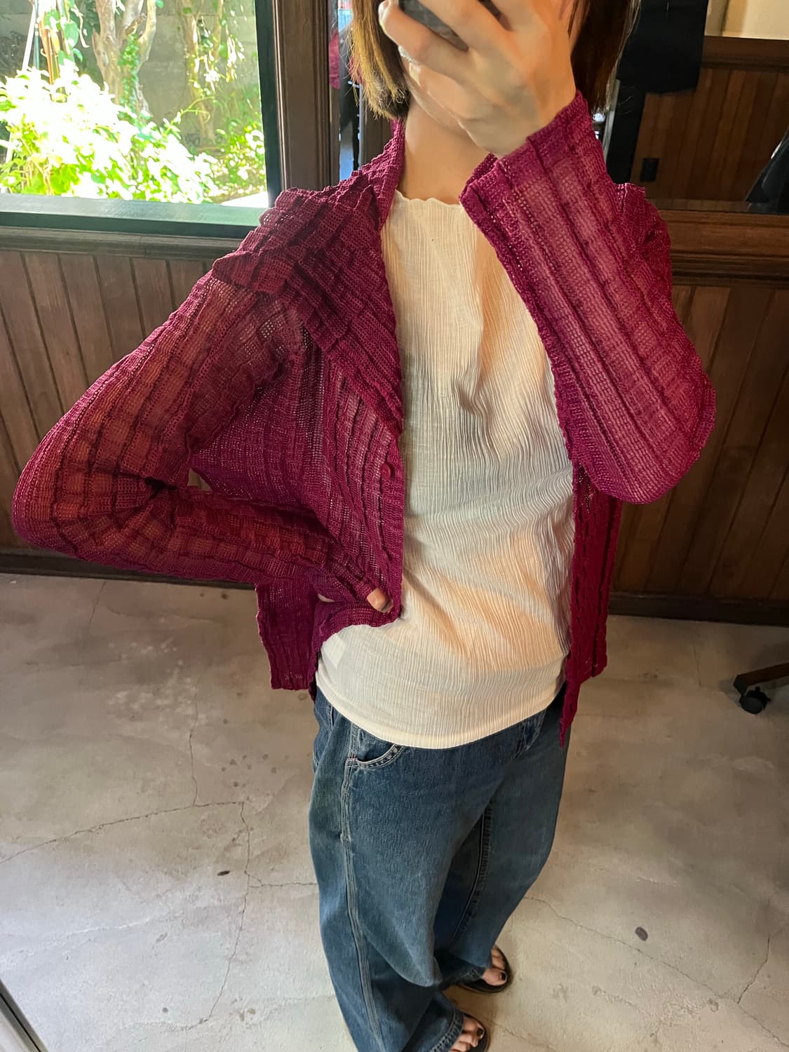 ISSEY MIYAKE ME grid pleats cardican 상품이미지2