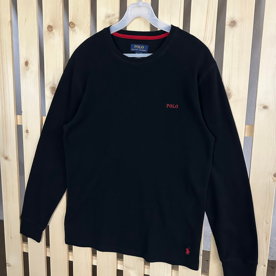 (M) 폴로 랄프로렌 블랙 와플 롱슬리브 티셔츠 상품이미지2