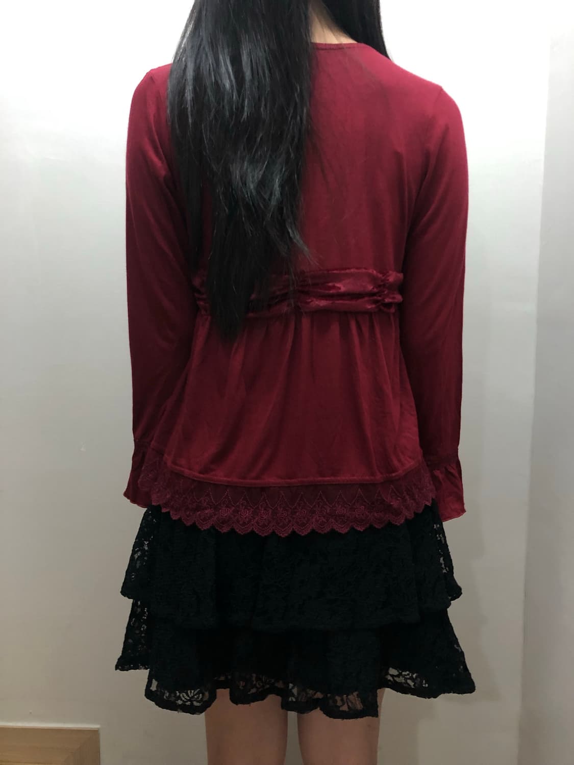 빈티지 레드 레이스 탑 상품이미지7