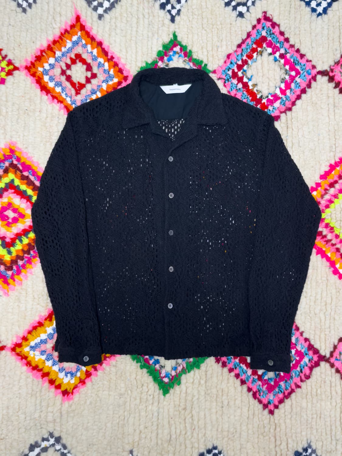 사스콰치패브릭스 코튼 레이스 오픈 카라 셔츠 상품이미지1