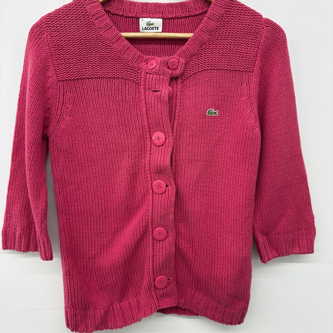 라코스테 핑크 니트 가디건 여성 S 상품이미지2