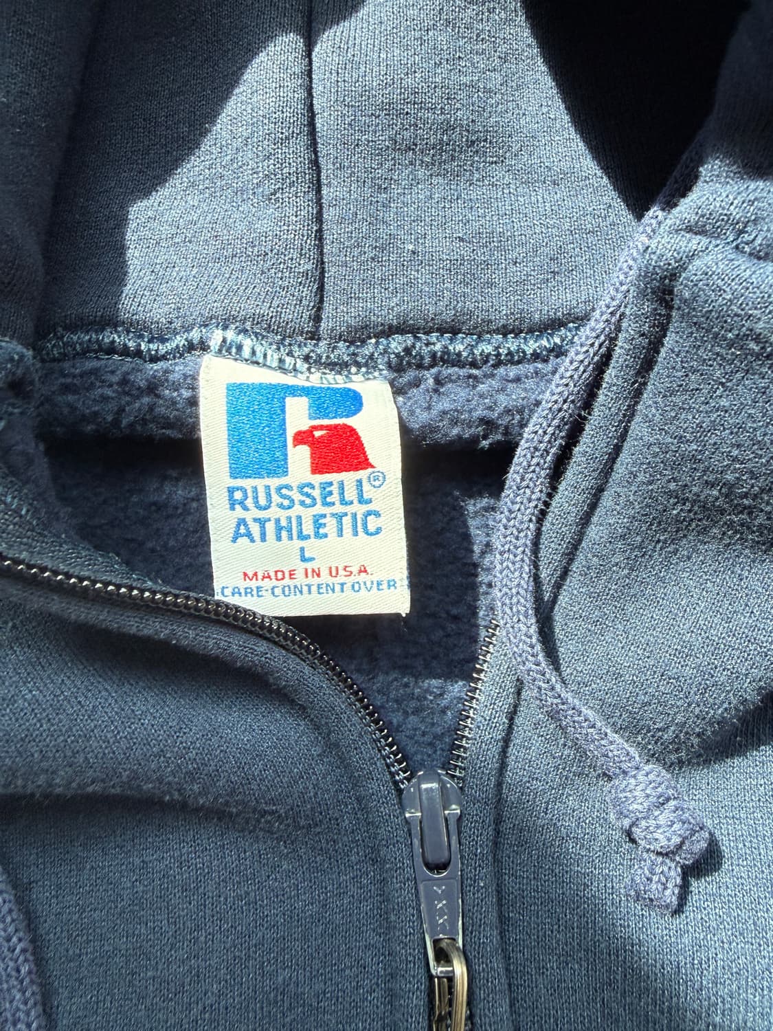 90s USA 러셀 애슬레틱 후드집업 네이비 상품이미지4