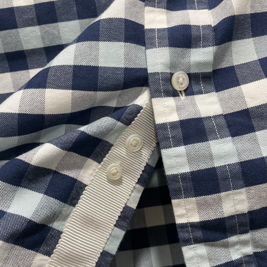 톰브라운/ 화이트 테이핑 옥스포드 체크 셔츠/ 4 상품이미지5
