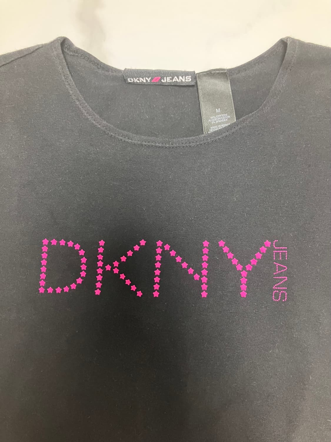 Y2K 2000 DKNY 캡슬리브 블랙 슬림 베이비 티셔츠 상품이미지2