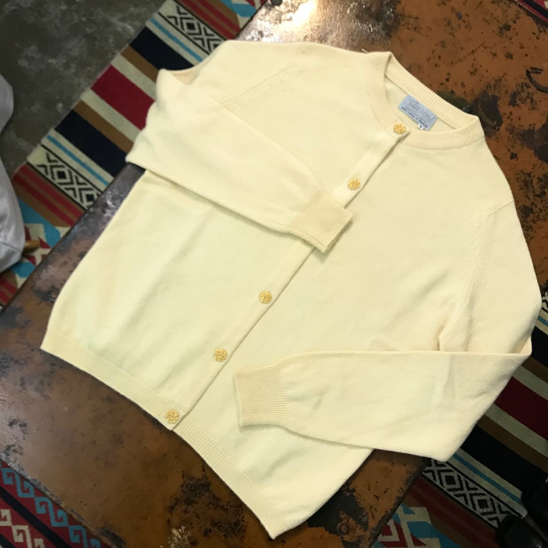 VTG 빈티지 아이보리 캐시미어 풀버튼 가디건 여성 66  상품이미지2