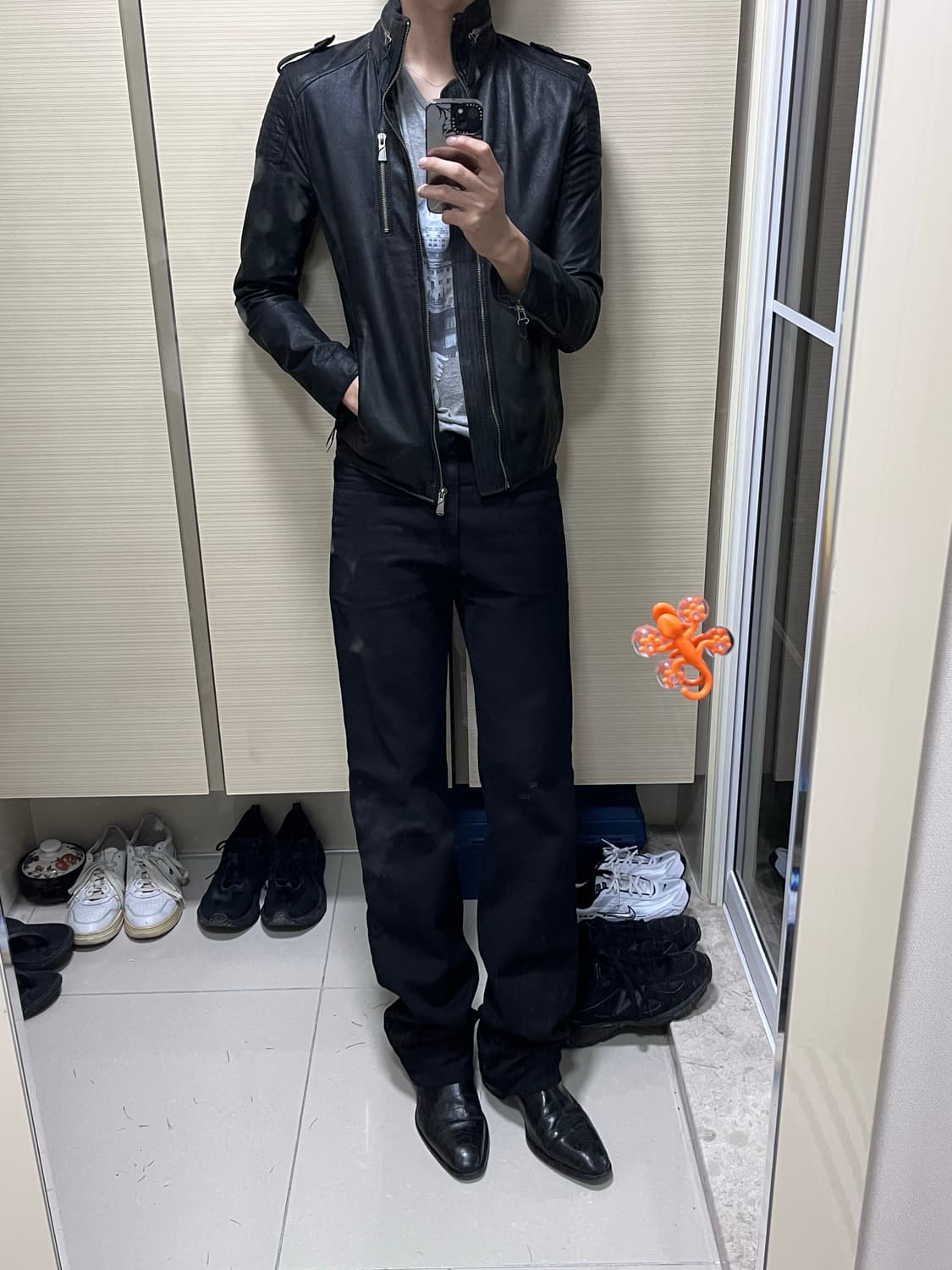 [m] 캐서린 햄렛 램스킨 가죽자켓 상품이미지3