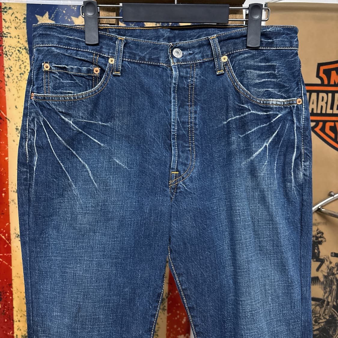 빈티지 리바이스 501 헤비 위스커링 샌드워싱 데님팬츠 N567 상품이미지3