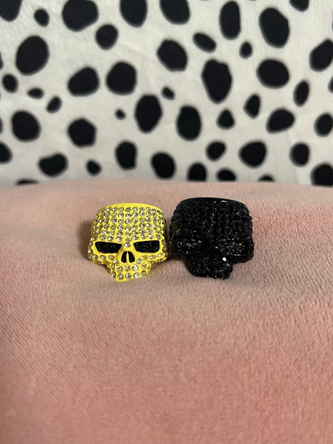 갸루 펑크 y2k 볼드 해골 큐빅 반지 일괄 상품이미지5