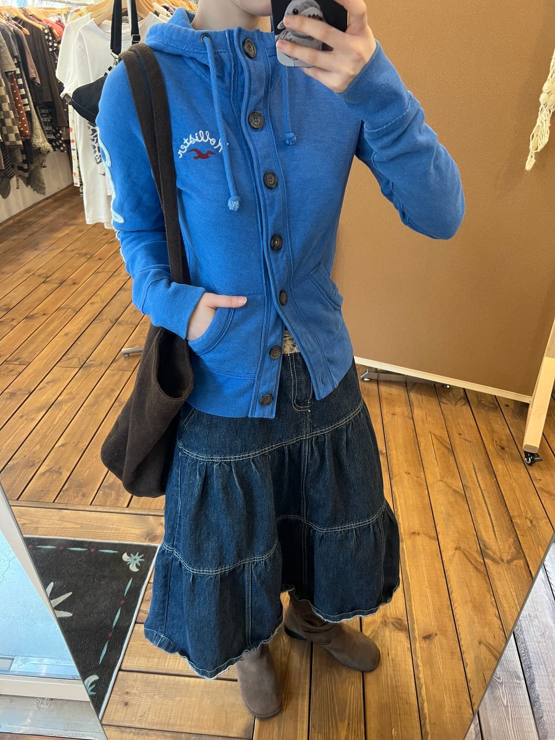 Hollister 블루 버튼 후드집업  상품이미지3