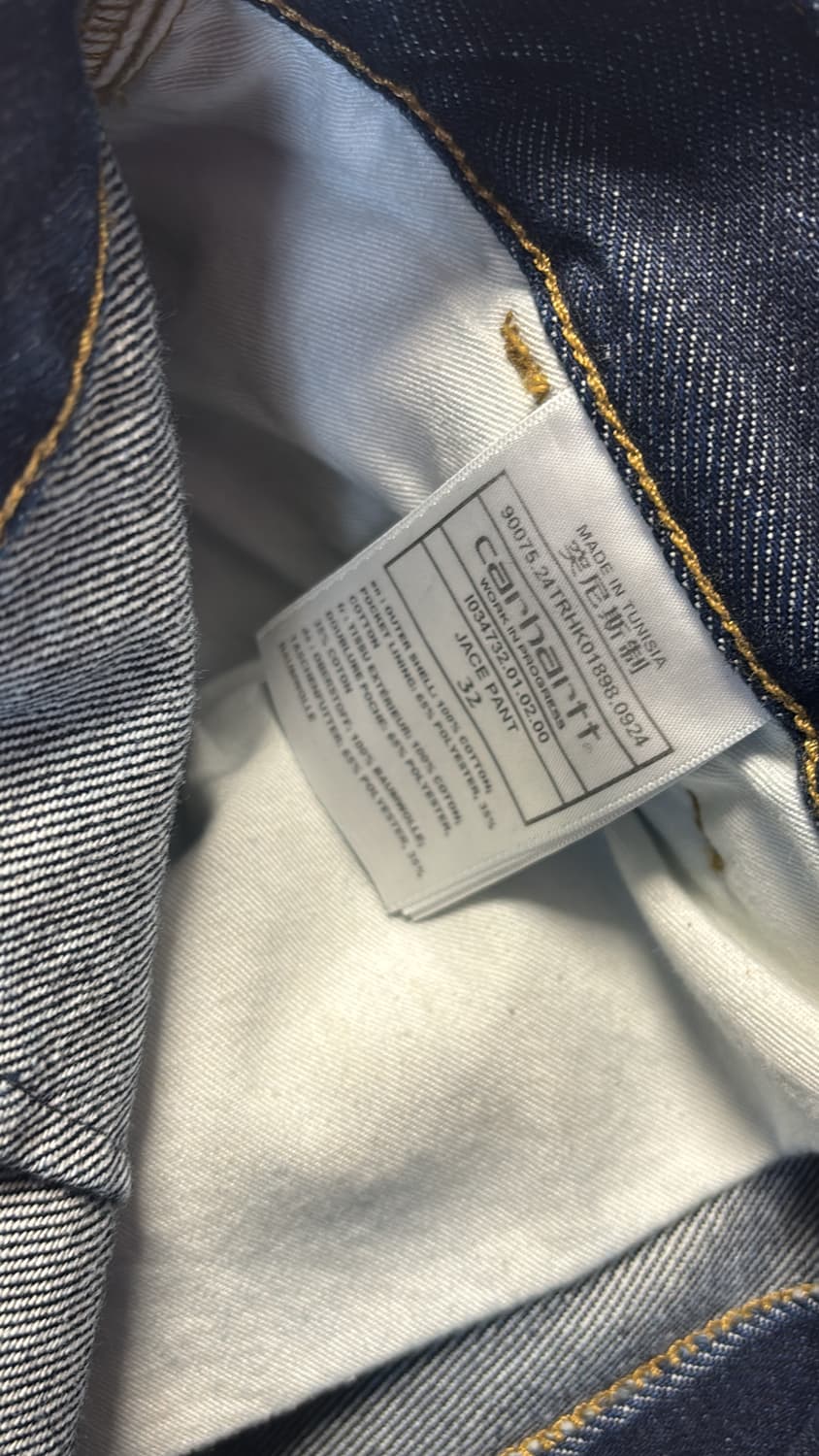 칼하트 제이스 생지데님팬츠 인디고 32 상품이미지4