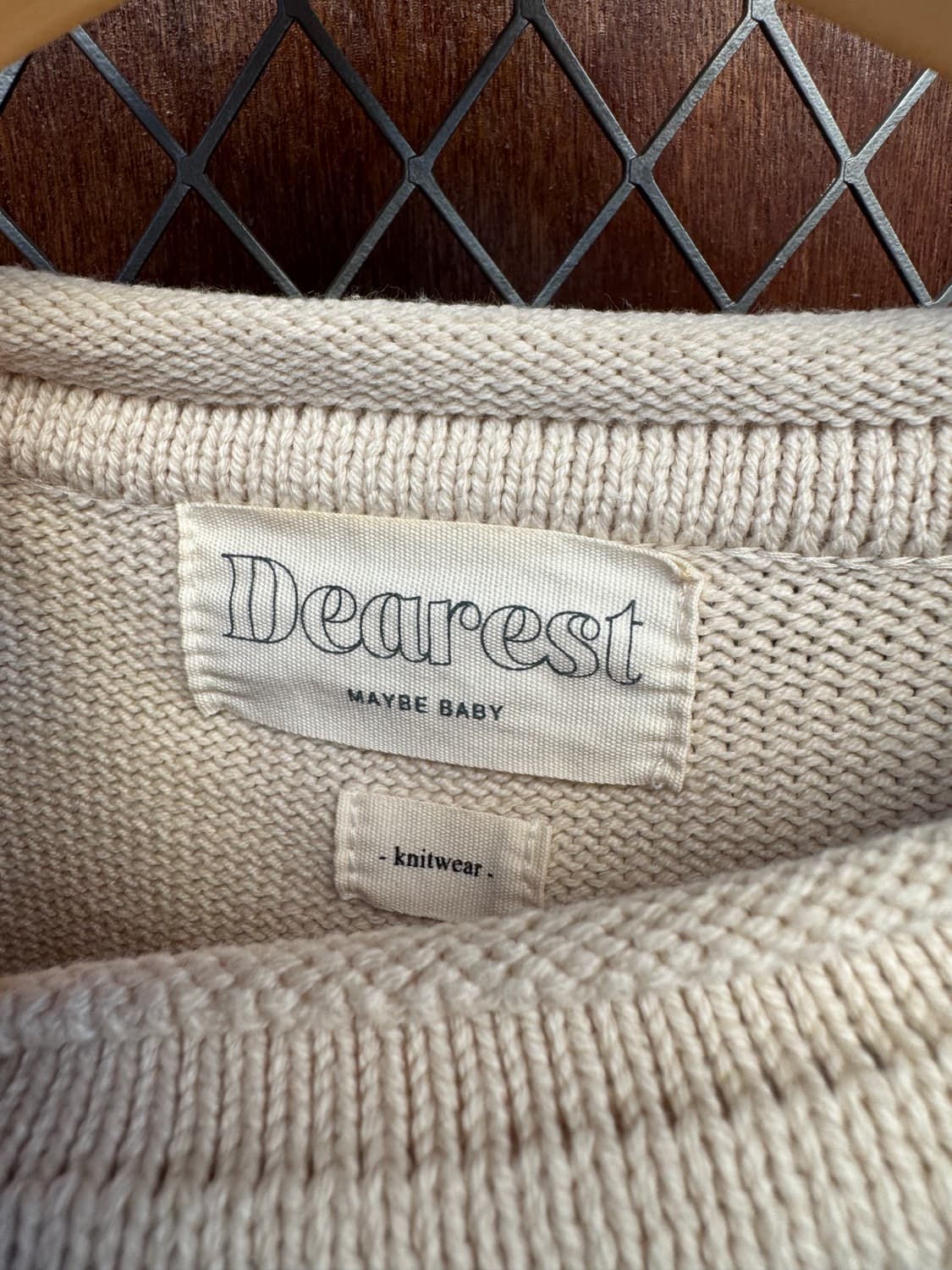 메이비베이비 디어리스트 로고 베이지 반팔 니트 F 상품이미지7