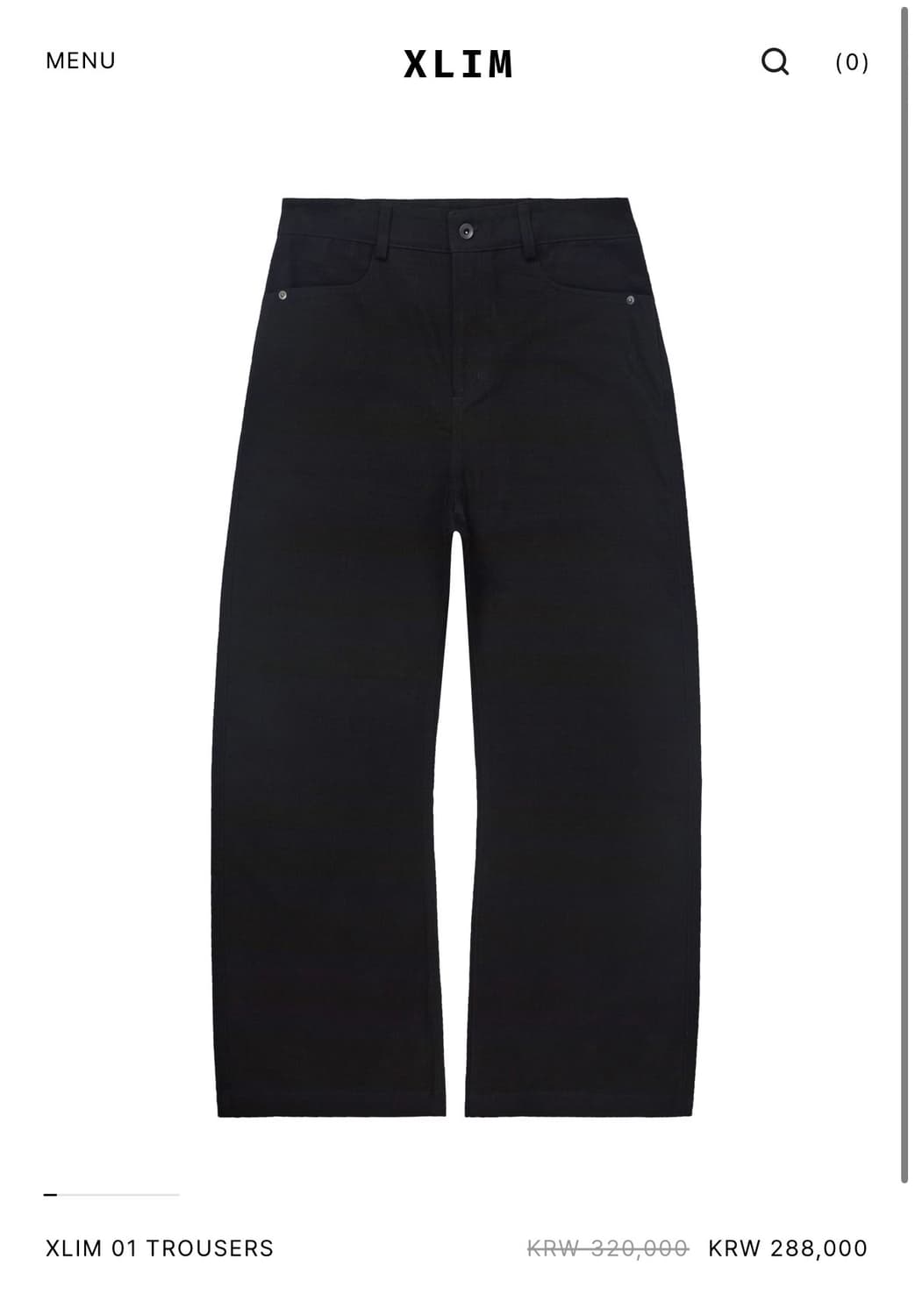 [S]XLIM 01 Trousers 시퀀스 블랙 상품이미지1