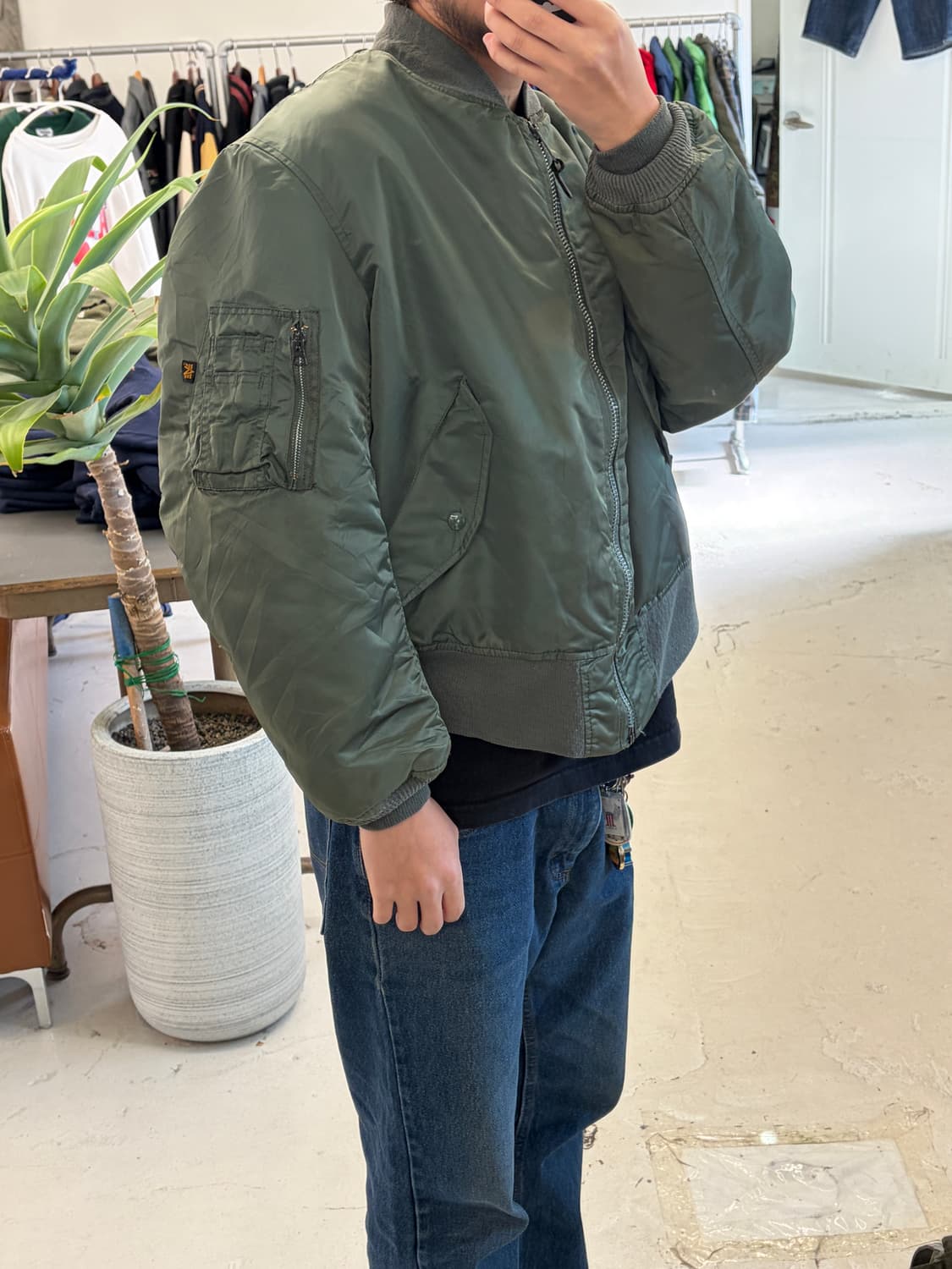 90s USA 알파 인더스트리 빈티지 MA-1 플라이트 자켓 L 상품이미지10