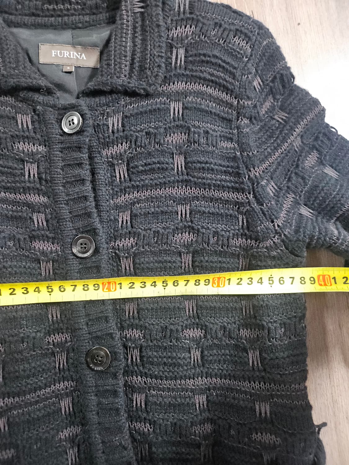 FURINA 미디  니트 가디건 블랙  S 상품이미지5