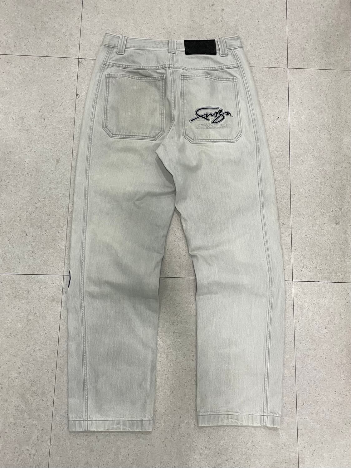 90‘s Fubu 후부 사이드 자수로고 배기 와이드 데님팬츠 상품이미지5