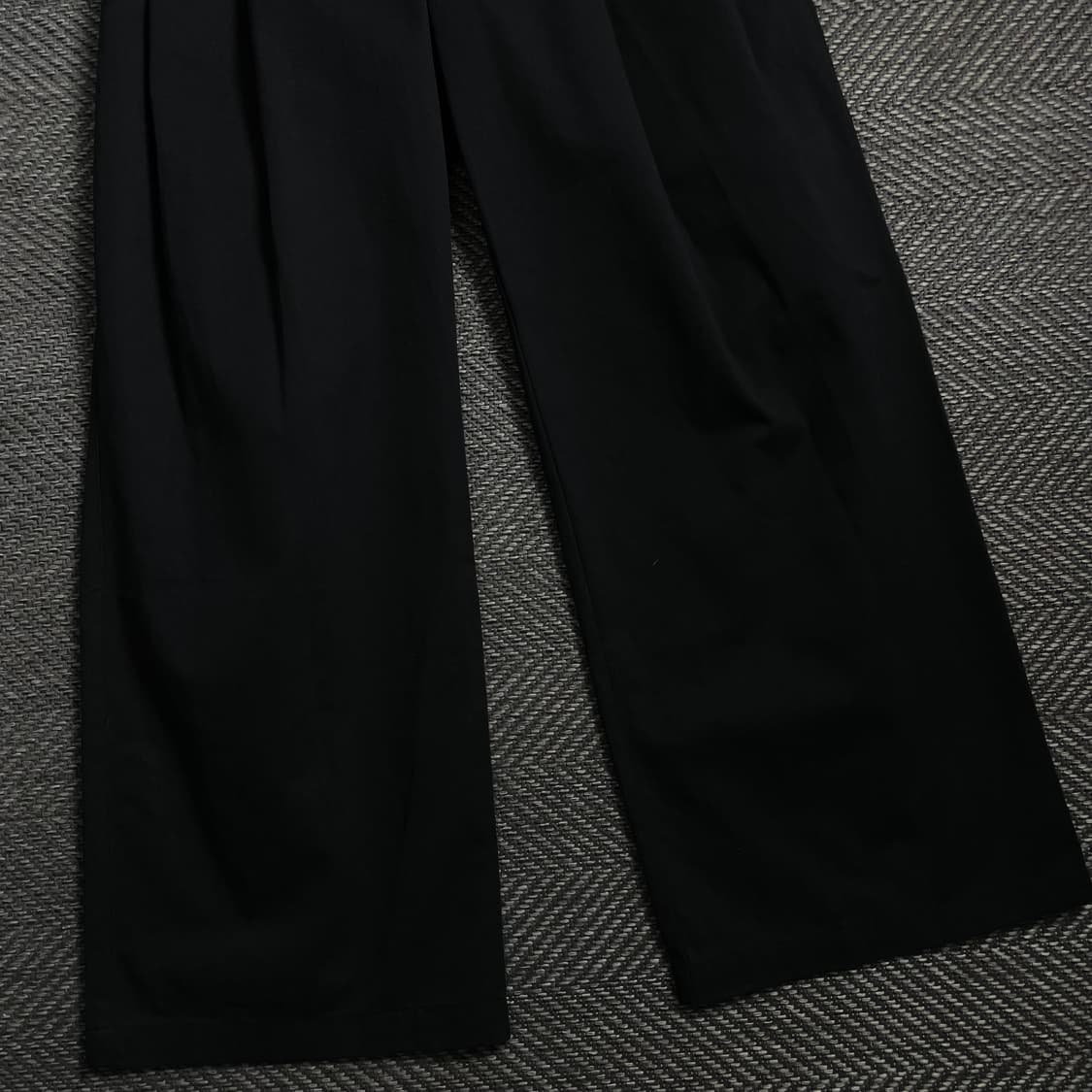 낫포너드 투턱 와이드 코튼 팬츠 블랙o 4198 상품이미지2
