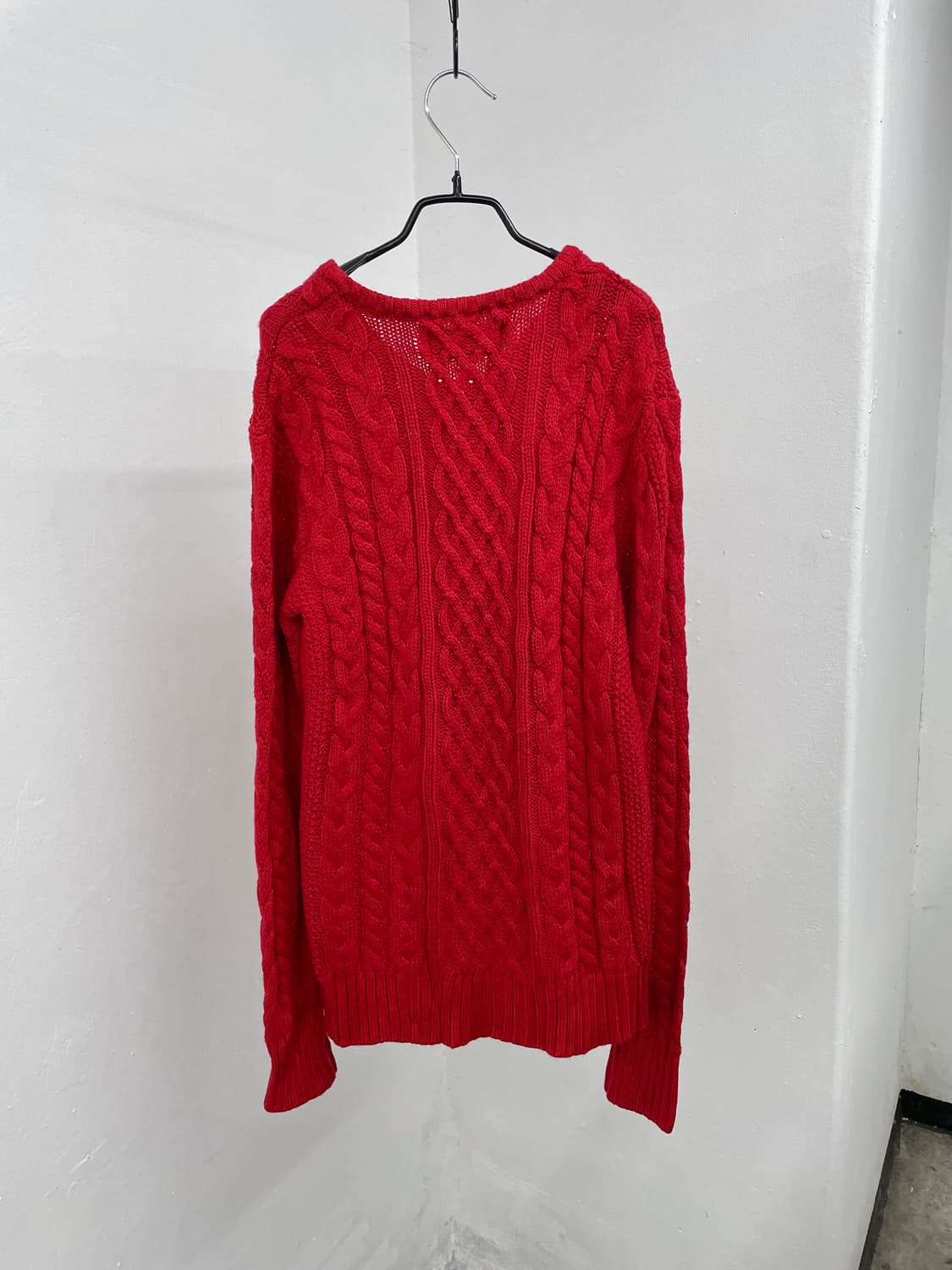 레드 케이블 니트 상품이미지5