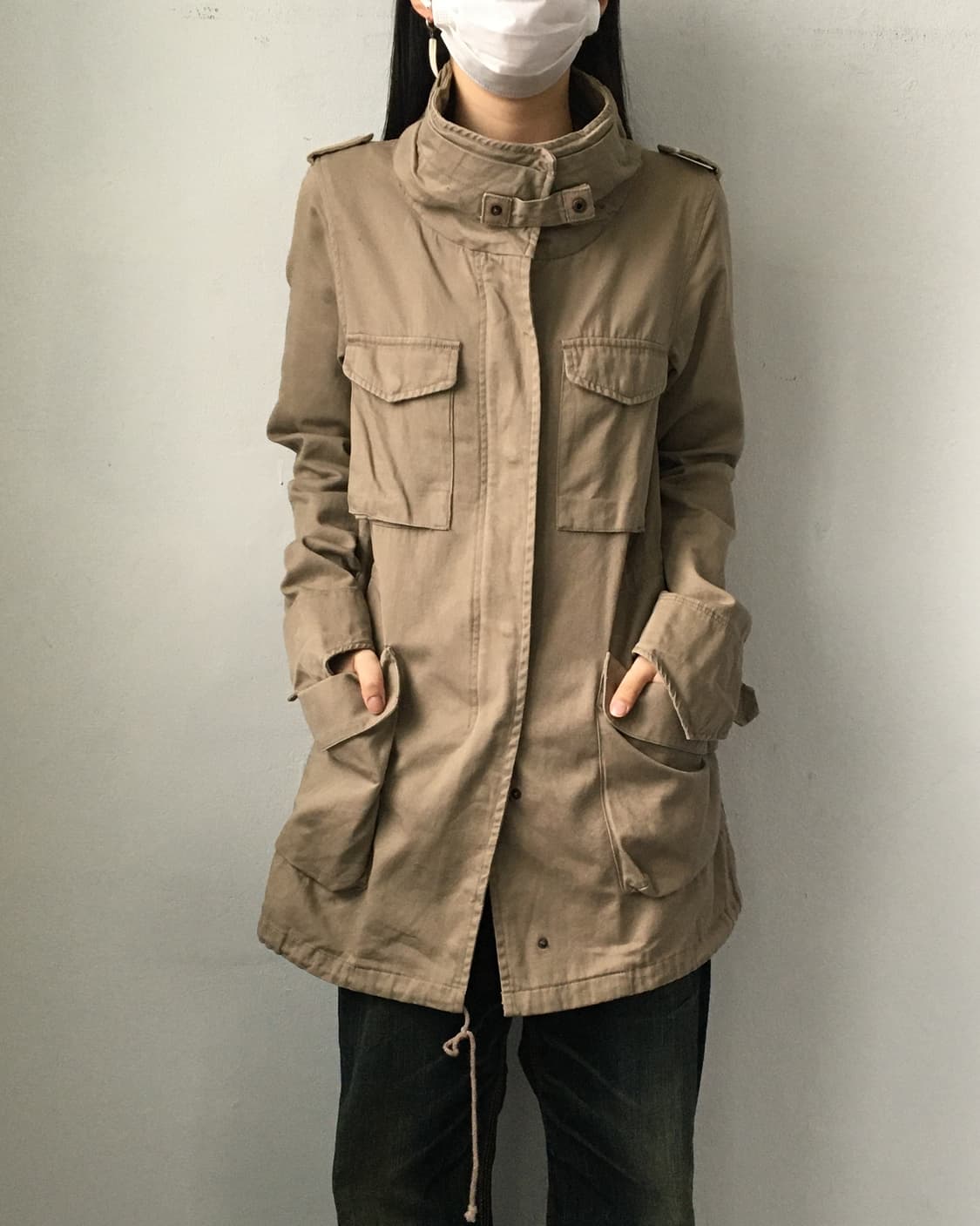 Purple & yellow high neck jacket 상품이미지5