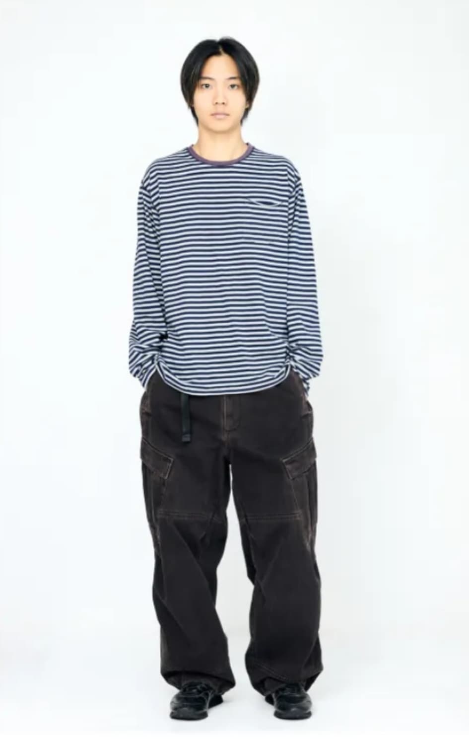VTG Bold Stripe Pocket Tee Navy/M.Grey 상품이미지1