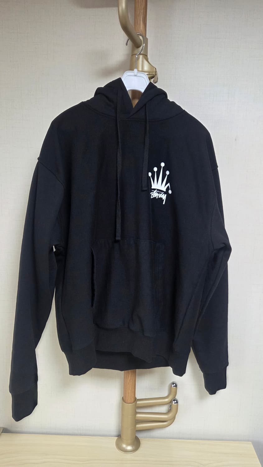 스투시 블랙 크라운 후드티 상품이미지1