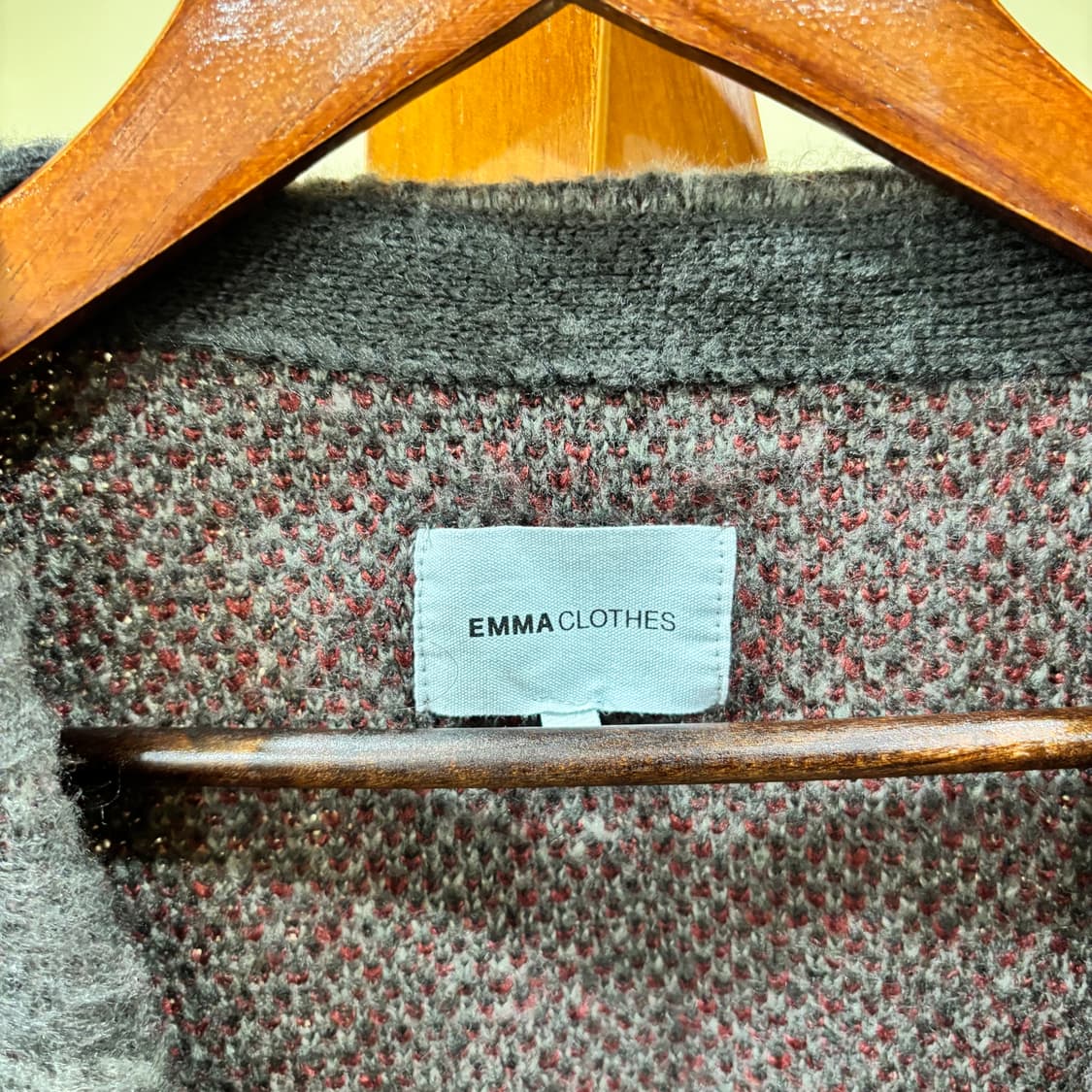 [Emma cloth] 자가드 체크 루즈 가디건 [L] 상품이미지2