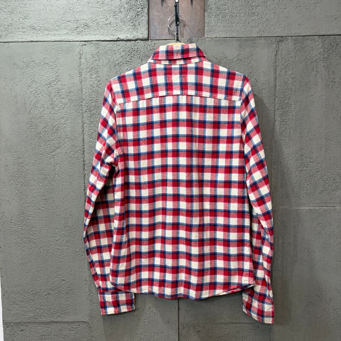 Hollister 레드 체크 플란넬 셔츠 (M) 상품이미지3