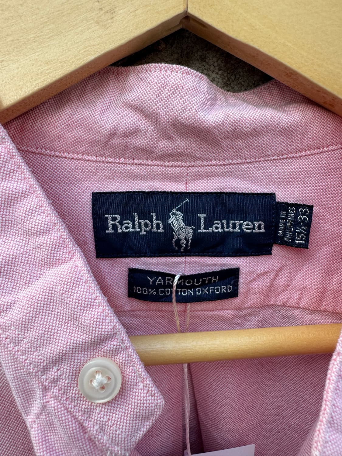 90s 폴로 랄프로렌 빈티지 차이나카라 옥스포드 셔츠 핑크 상품이미지6