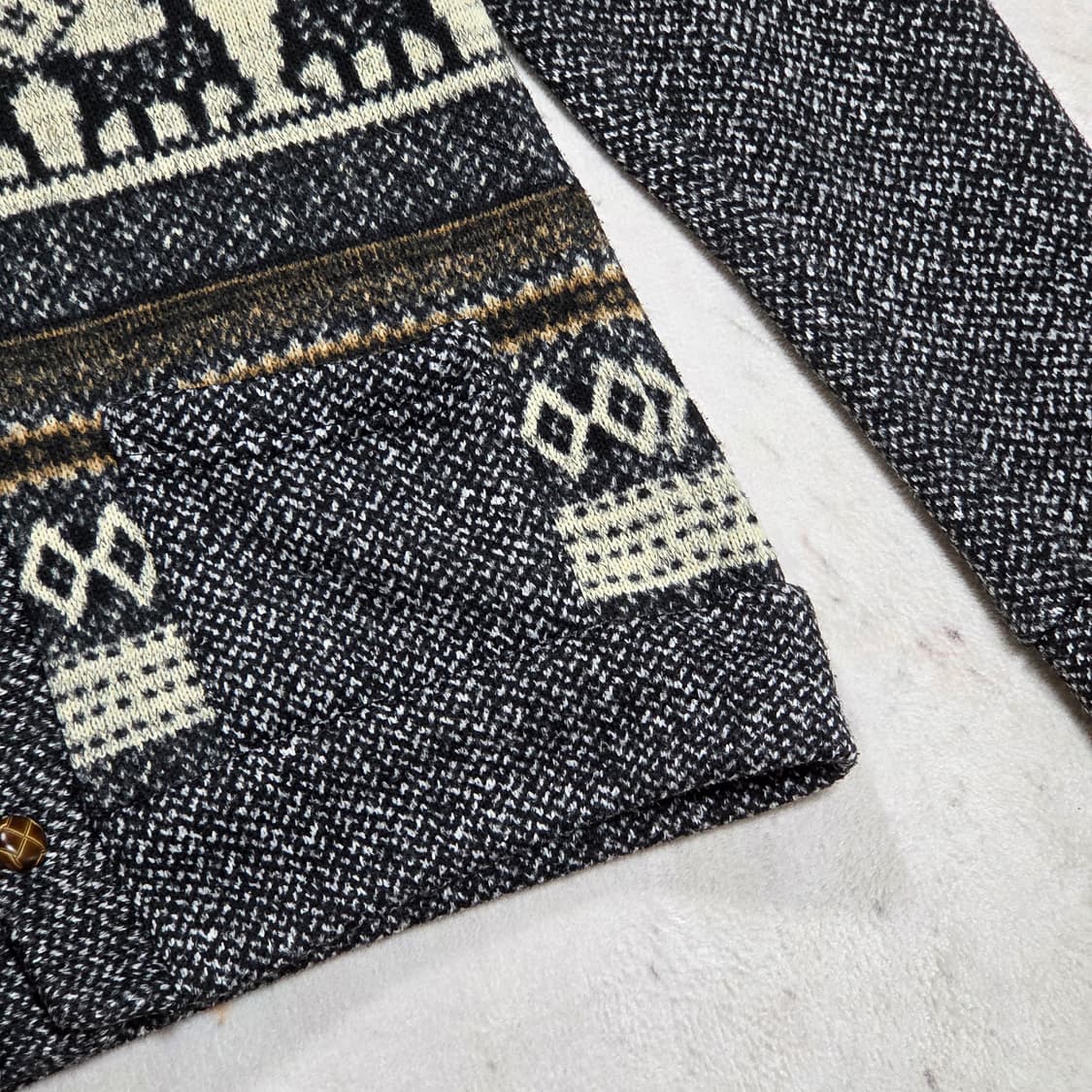 빈티지 빵단추 노르딕 패턴 가디건 상품이미지3