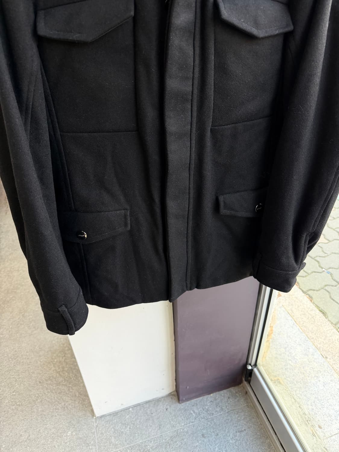 105~110/ 알레그리 플랩포켓 견장 패딩코트 자켓 상품이미지4