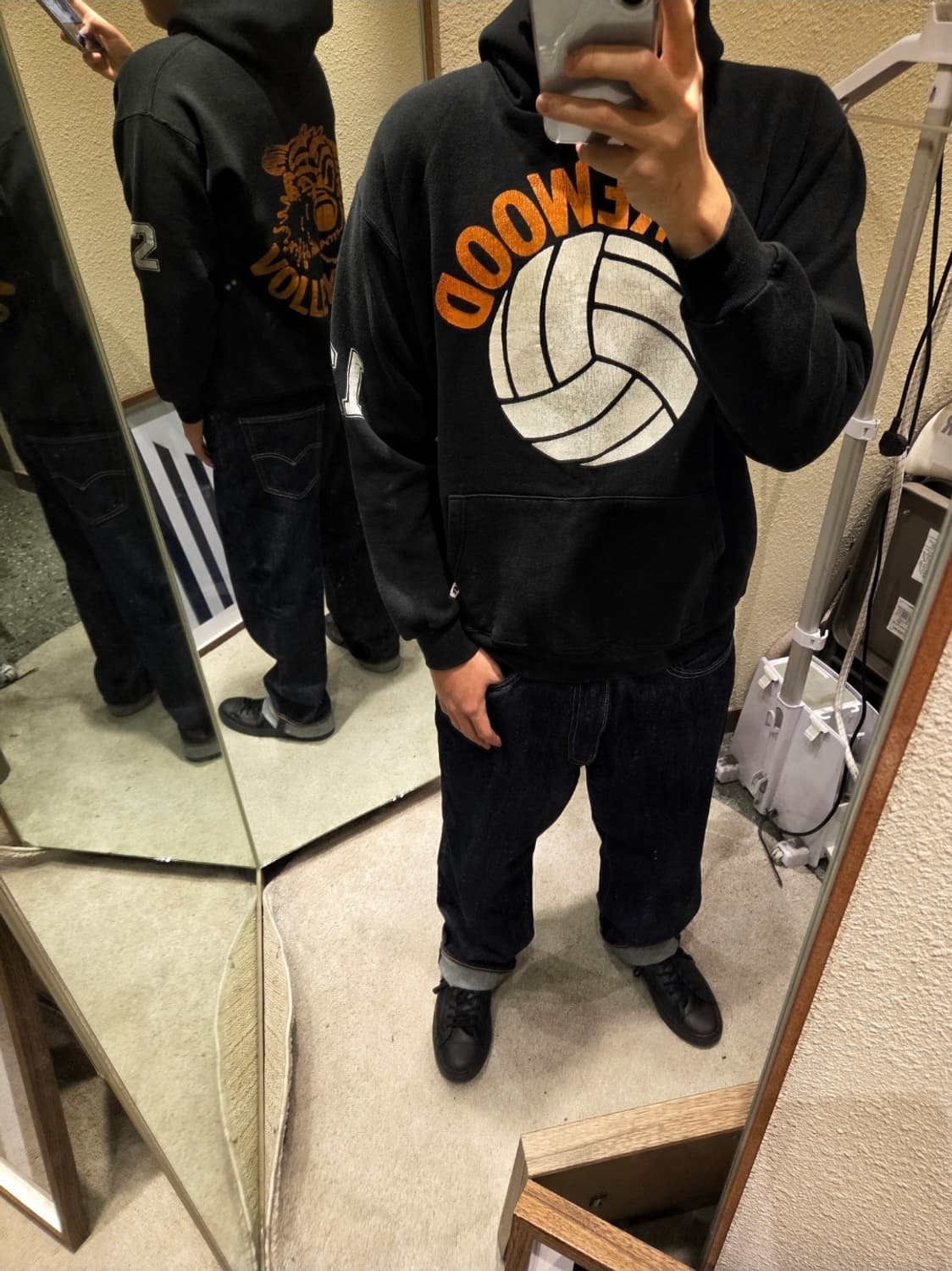 (XL) 러셀 애슬레틱 후디 스웻셔츠 블랙 상품이미지10