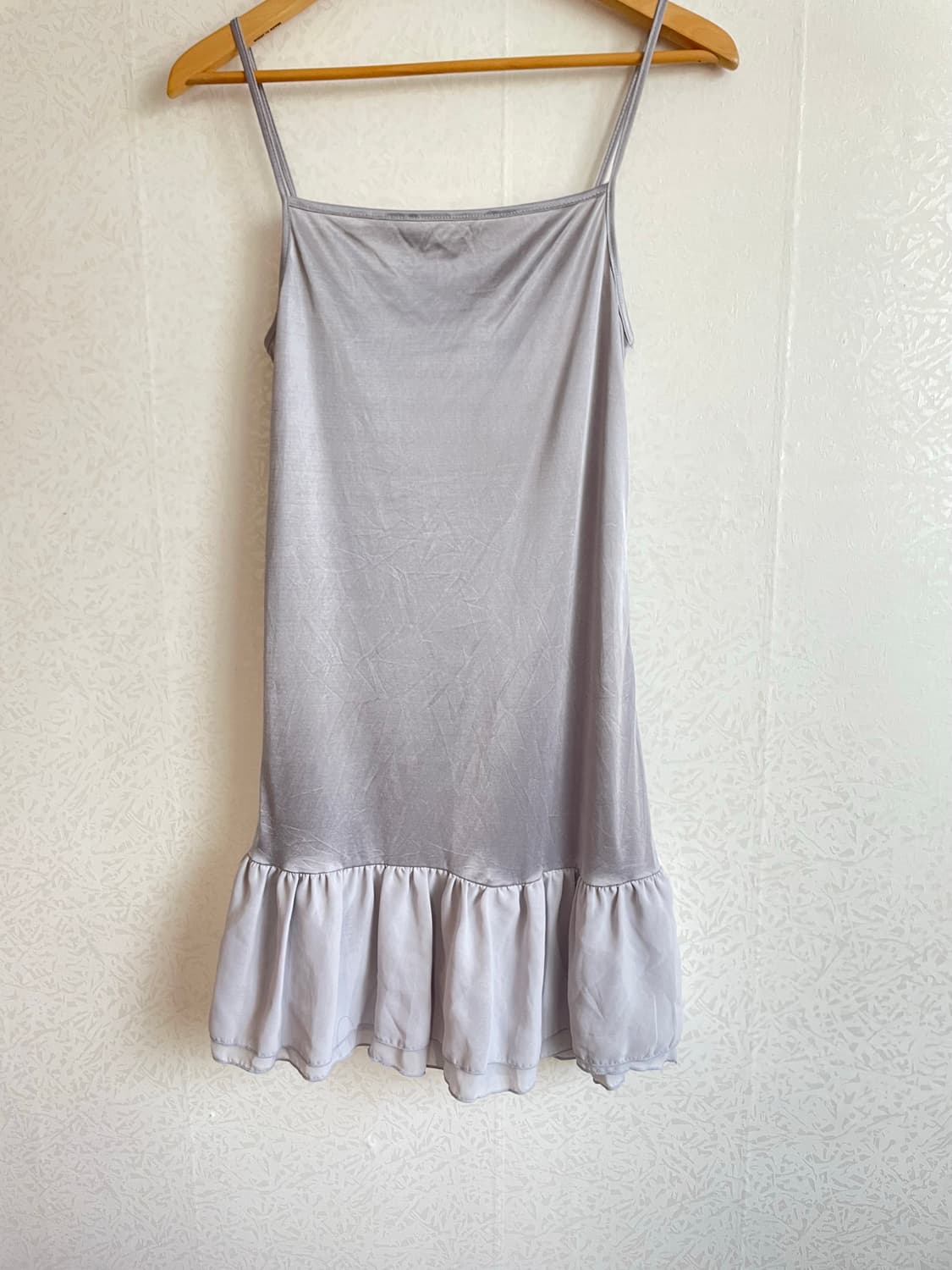 일본 빈티지 레이어드 단프릴 살크감촉 슬립 원피스 상품이미지3