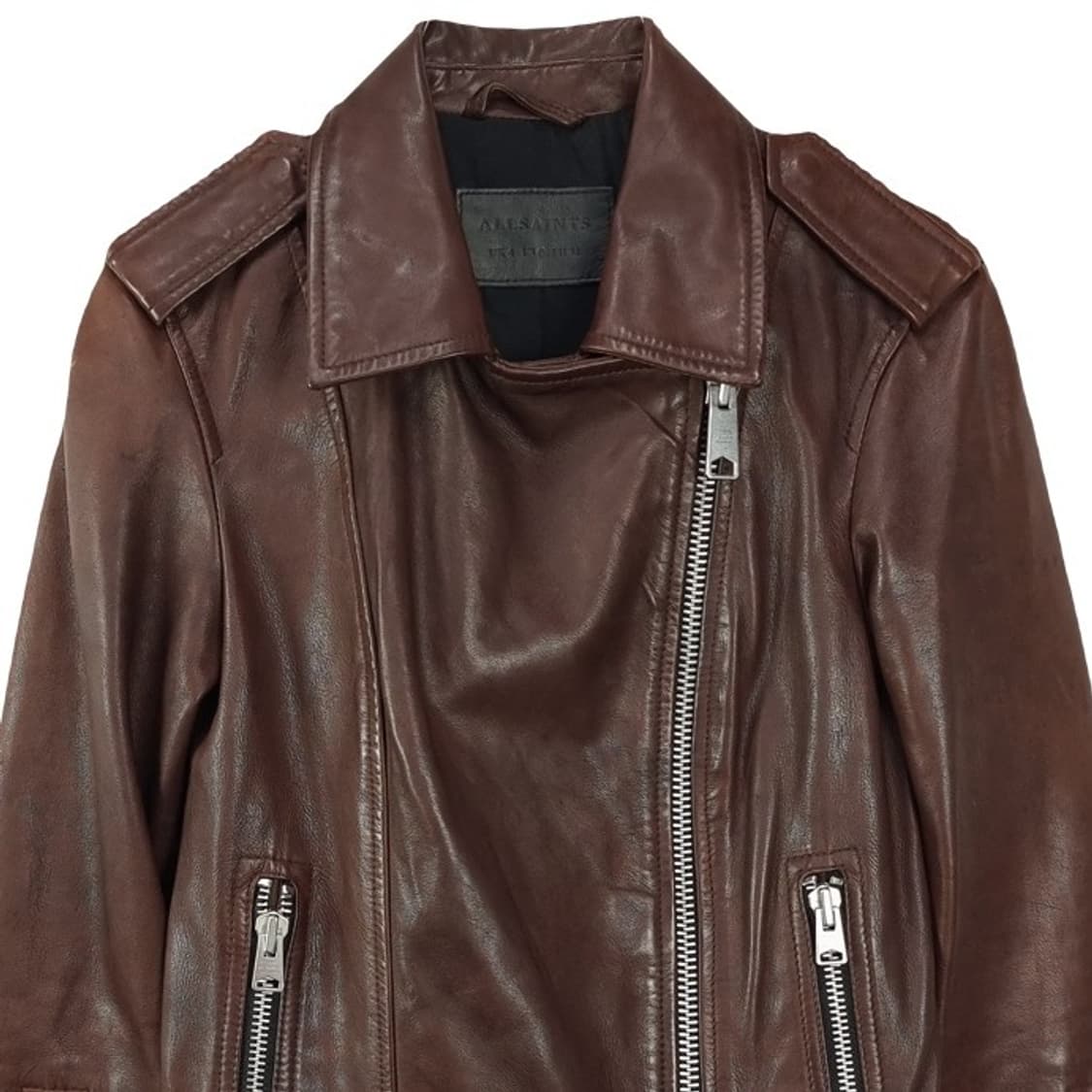 [올세인츠] 리얼 쉽스킨 레더 양가죽 사선 라이더 레더 자켓 M16827 상품이미지4