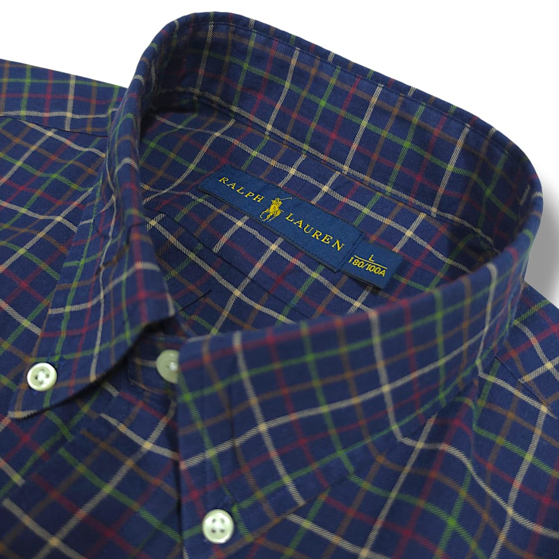 [L] 폴로 네이비 타탄체크 버건디포니 코튼 긴팔셔츠 상품이미지7