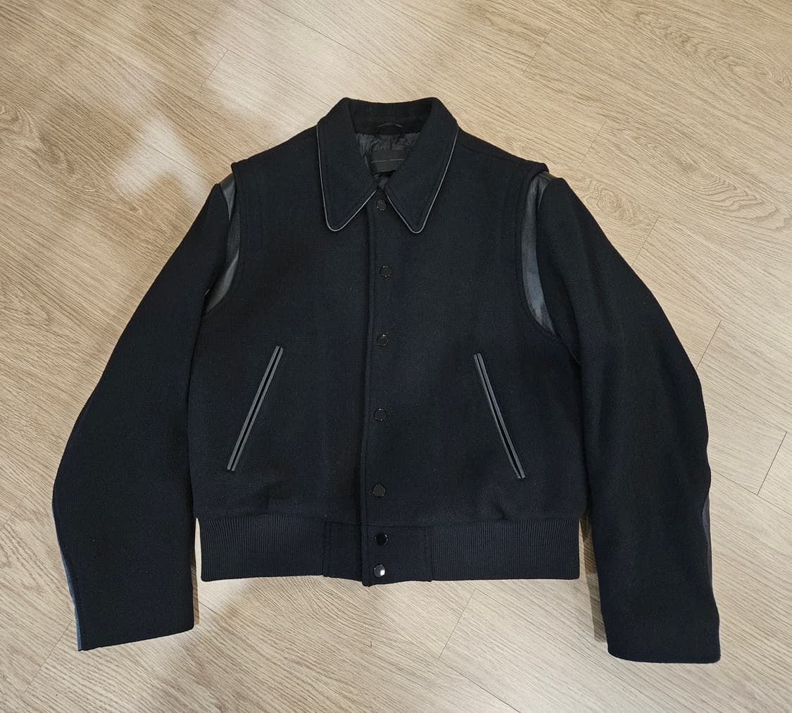 인사일런스X도프제이슨 레더 믹스 울 바시티 자켓 상품이미지2