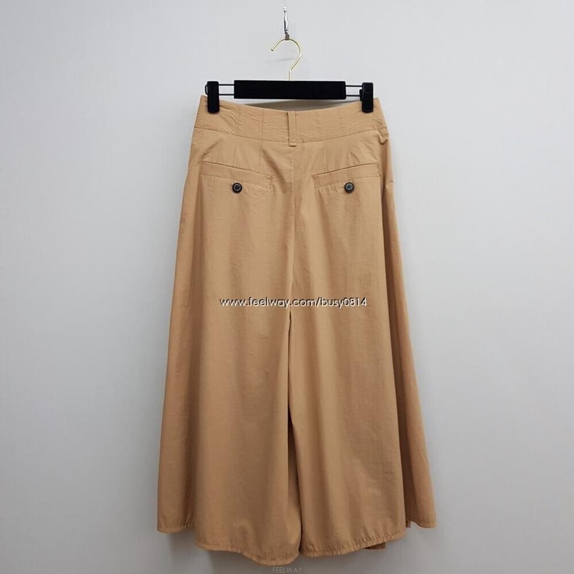 한섬 마인 MINE 2022  베이지 와이드 플리츠 큐롯 팬츠 xs사이즈 상품이미지4