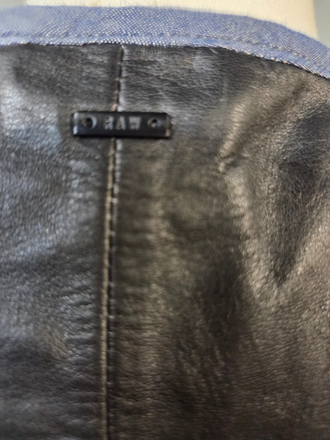 G-STAR블랙 가죽 집업 베스트 여성용(S)택없음 상품이미지4