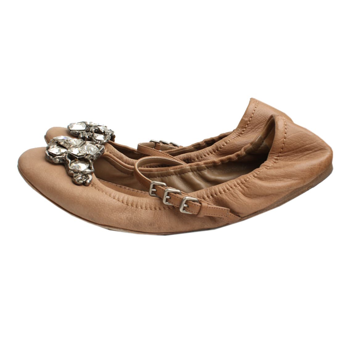 미우미우 카멜 쥬얼 플랫슈즈 40.5 상품이미지3