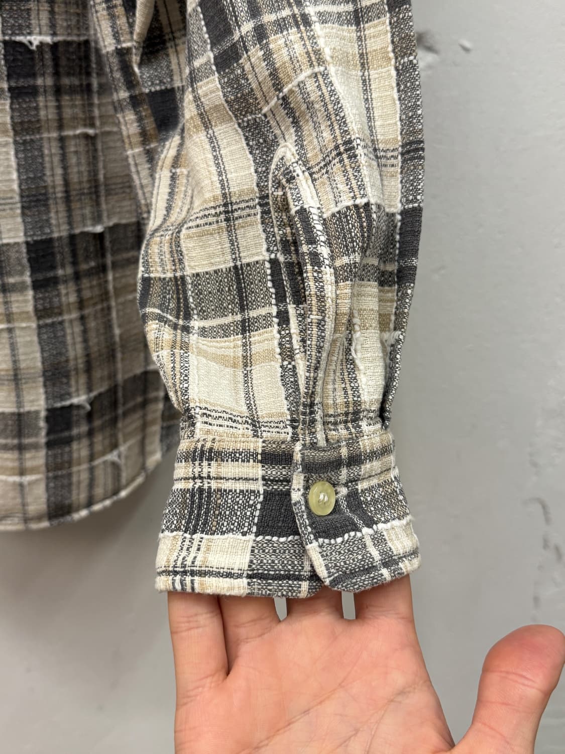 L) 90s JAPAN McGREGOR Textured Plaid Fla 상품이미지5