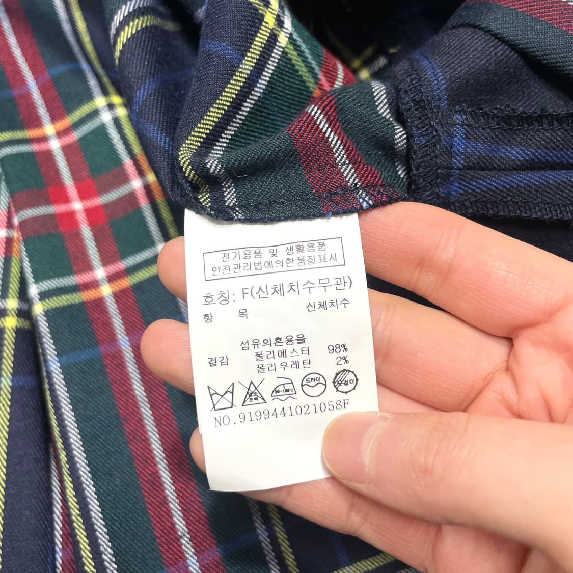 스튜디오톰보이 네이비 타탄체크 셔츠 원피스 여성FREE 상품이미지4