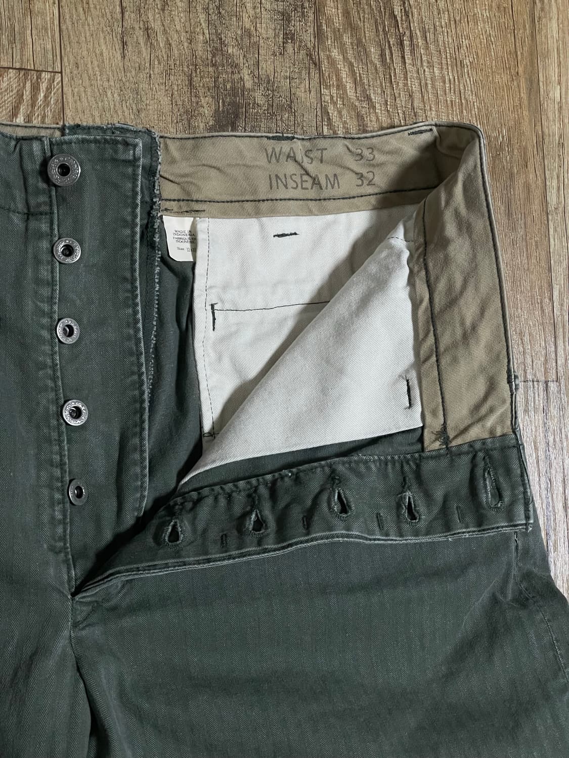 [33x32] RRL 헤링본 트윌 필드 팬츠 대전판 워시드 올리브 HBT 상품이미지3